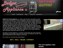 Tablet Screenshot of budgetpreownedappliance.com